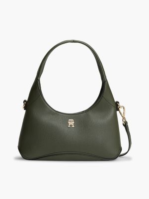 Monogram Mini Crescent Bag, Dark Olive
