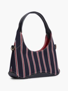 Monogram Striped Mini Crescent Bag — Space Blue 3