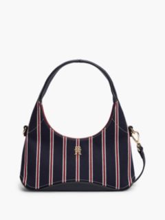 Monogram Striped Mini Crescent Bag — Space Blue 1