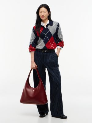 Женская сумка Tommy Hilfiger Monogram Slouchy Shoulder, цвет: Тёмно-бордовый — фото 2