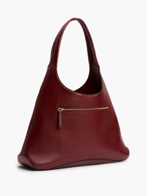 Женская сумка Tommy Hilfiger Monogram Slouchy Shoulder, цвет: Тёмно-бордовый — фото 3