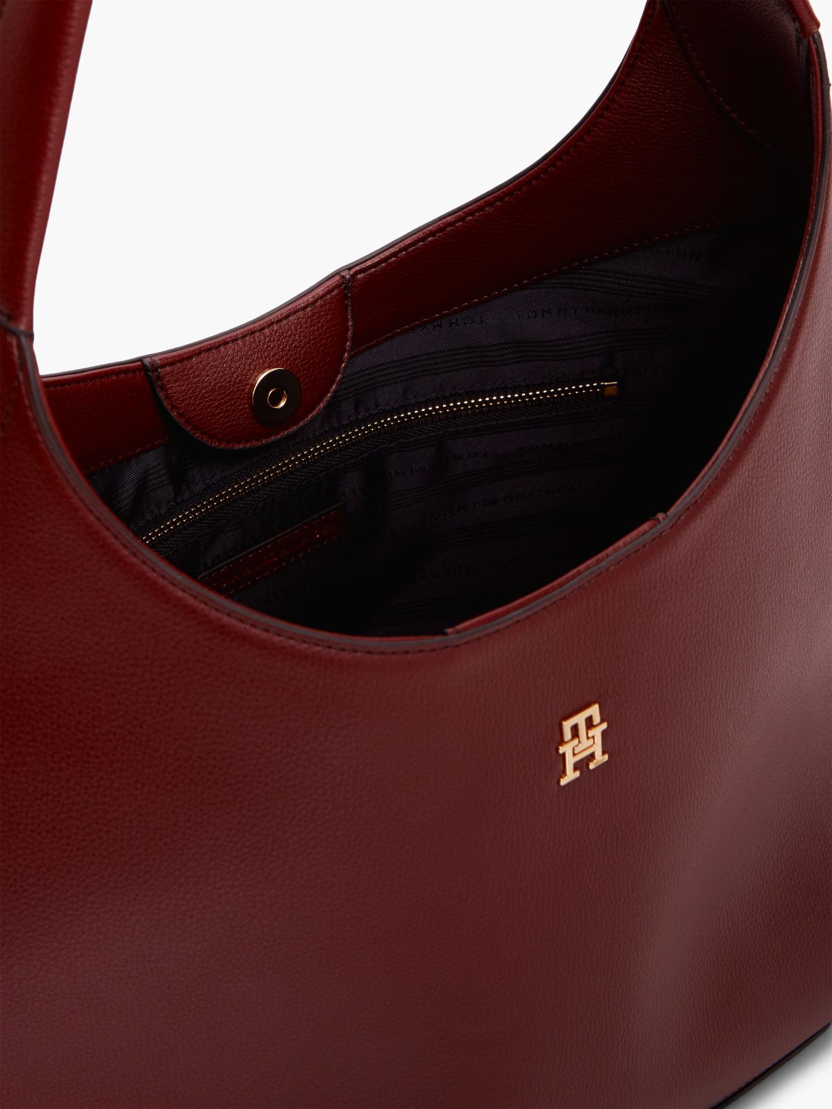 Monogram Slouchy Shoulder Bag — Oxblood