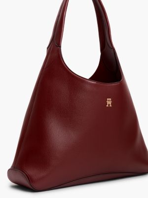 Женская сумка Tommy Hilfiger Monogram Slouchy Shoulder, цвет: Тёмно-бордовый — фото 5