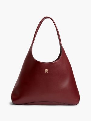 Monogram Slouchy Shoulder Bag, Oxblood