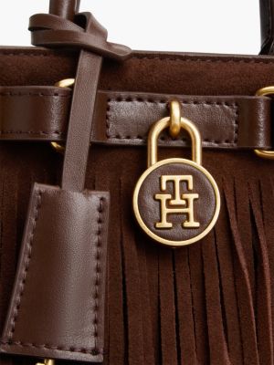 Женская сумка Tommy Hilfiger Fringed Suede & Leather Micro, цвет: Коричневый — фото 4