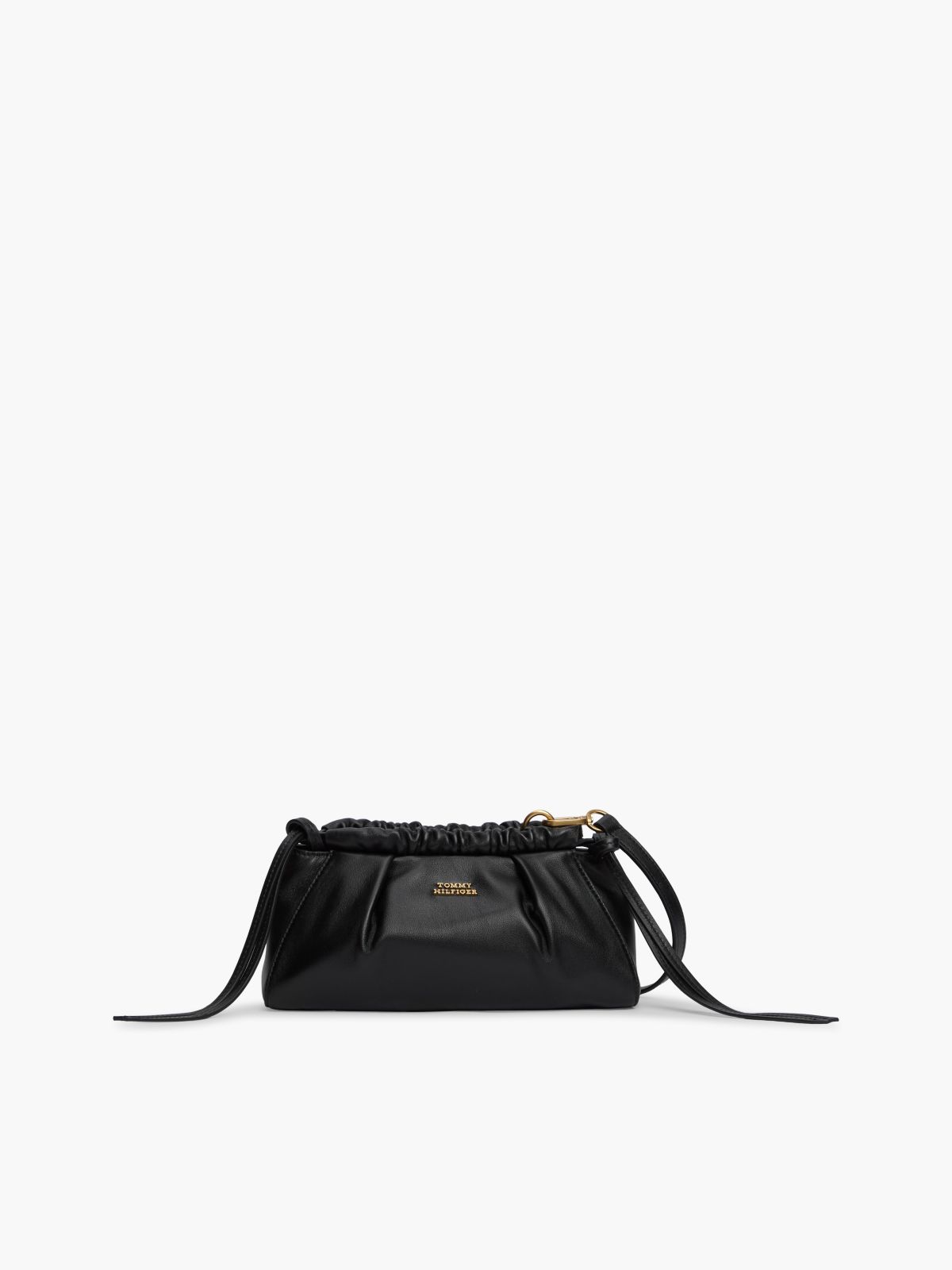 Leather Mini Crossbody Bag — Black