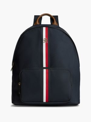 Monogram Signature Stripe Backpack, Space Blue
