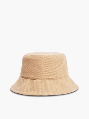 Женская панама Tommy Jeans Script Corduroy Bucket Hat, цвет: Песочный холщовый — фото 2