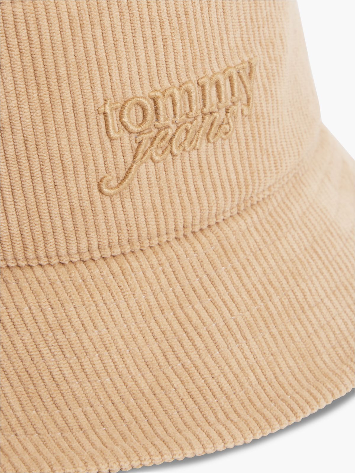 Tommy Jeans Script Corduroy Bucket Hat — Safari Canvas