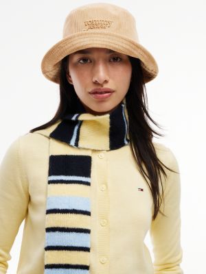 Женская панама Tommy Jeans Script Corduroy Bucket Hat, цвет: Песочный холщовый — фото 4
