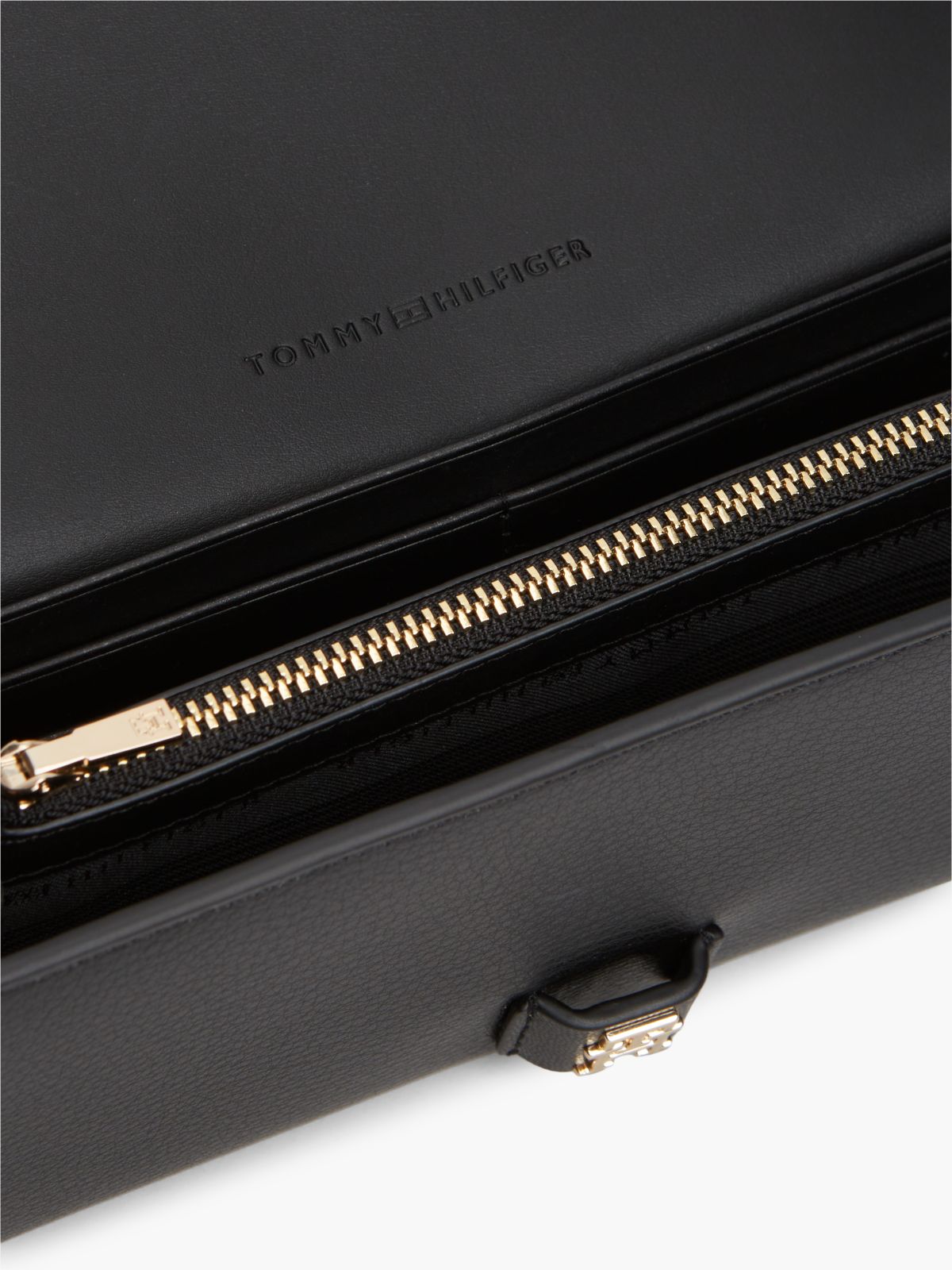 Buckle Monogram Chain Strap Wallet — Black