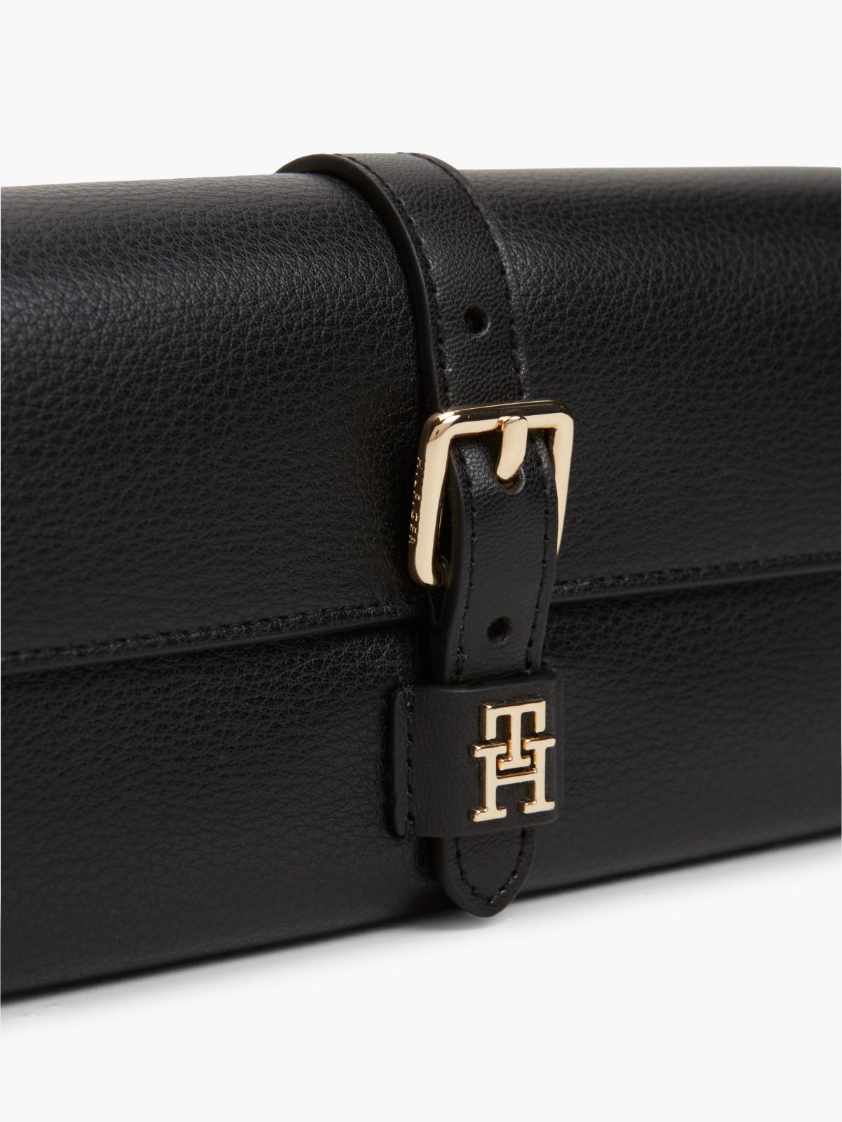 Buckle Monogram Chain Strap Wallet — Black