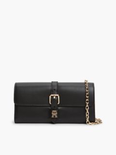 Buckle Monogram Chain Strap Wallet — Black 1