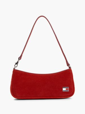 Tommy Jeans Suede Shoulder Bag, Arizona Red Suede