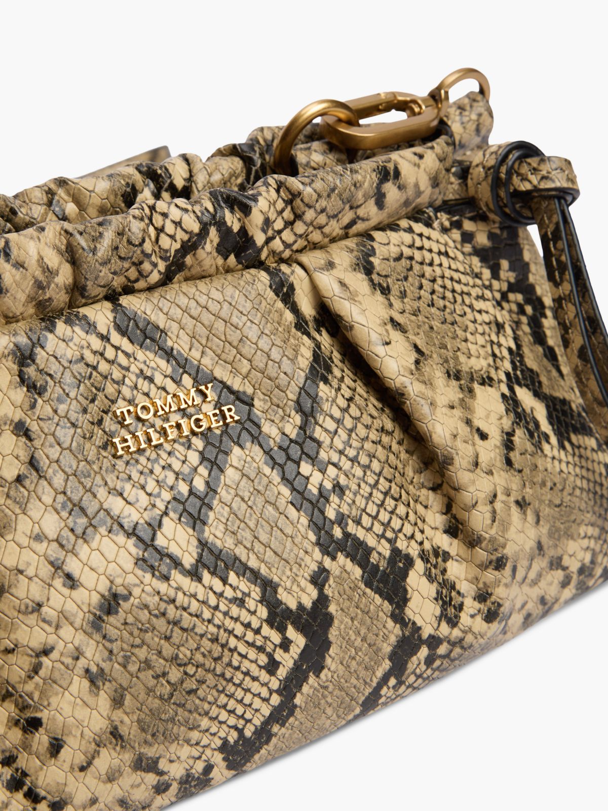 Snake-Embossed Leather Mini Crossbody — Snake