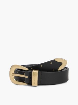 Leather Western Belt, Black