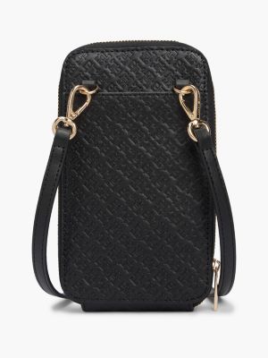 Женский кошелёк Tommy Hilfiger Allover Monogram Debossed Phone Wallet, цвет: Чёрный — фото 2