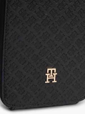 Женский кошелёк Tommy Hilfiger Allover Monogram Debossed Phone Wallet, цвет: Чёрный — фото 4