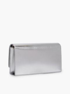 Metallic Chain Strap Wallet — Silver 3