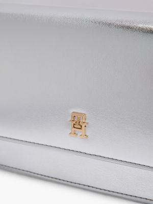 Женский кошелёк Tommy Hilfiger Metallic Chain Strap Wallet, цвет: Серебряный — фото 5