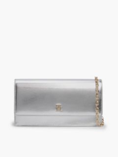 Metallic Chain Strap Wallet — Silver 1