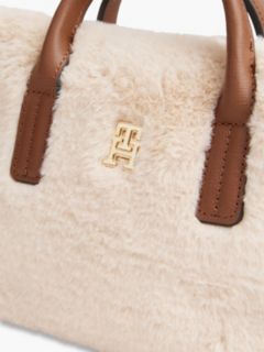 Monogram Faux Fur Micro Tote Bag — Beige 4
