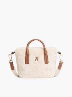 Monogram Faux Fur Micro Tote Bag — Beige 1