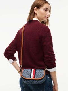 Signature Stripe Monogram Saddle Bag — Space Blue 2