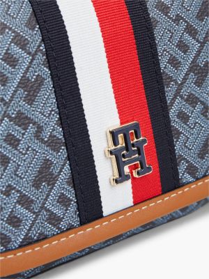 Женская сумка Tommy Hilfiger Signature Stripe Monogram Saddle, цвет: Космический синий — фото 5