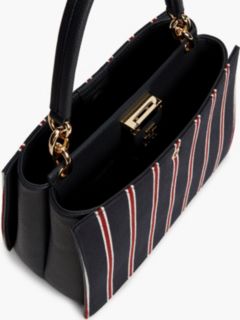 Varsity Stripe Medium Satchel Bag — Space Blue 4