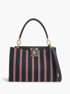 Varsity Stripe Medium Satchel Bag — Space Blue 1