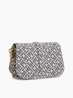 Женская сумка Tommy Hilfiger Jacquard Monogram Turnlock Crossbody, цвет: Космический синий — фото 3