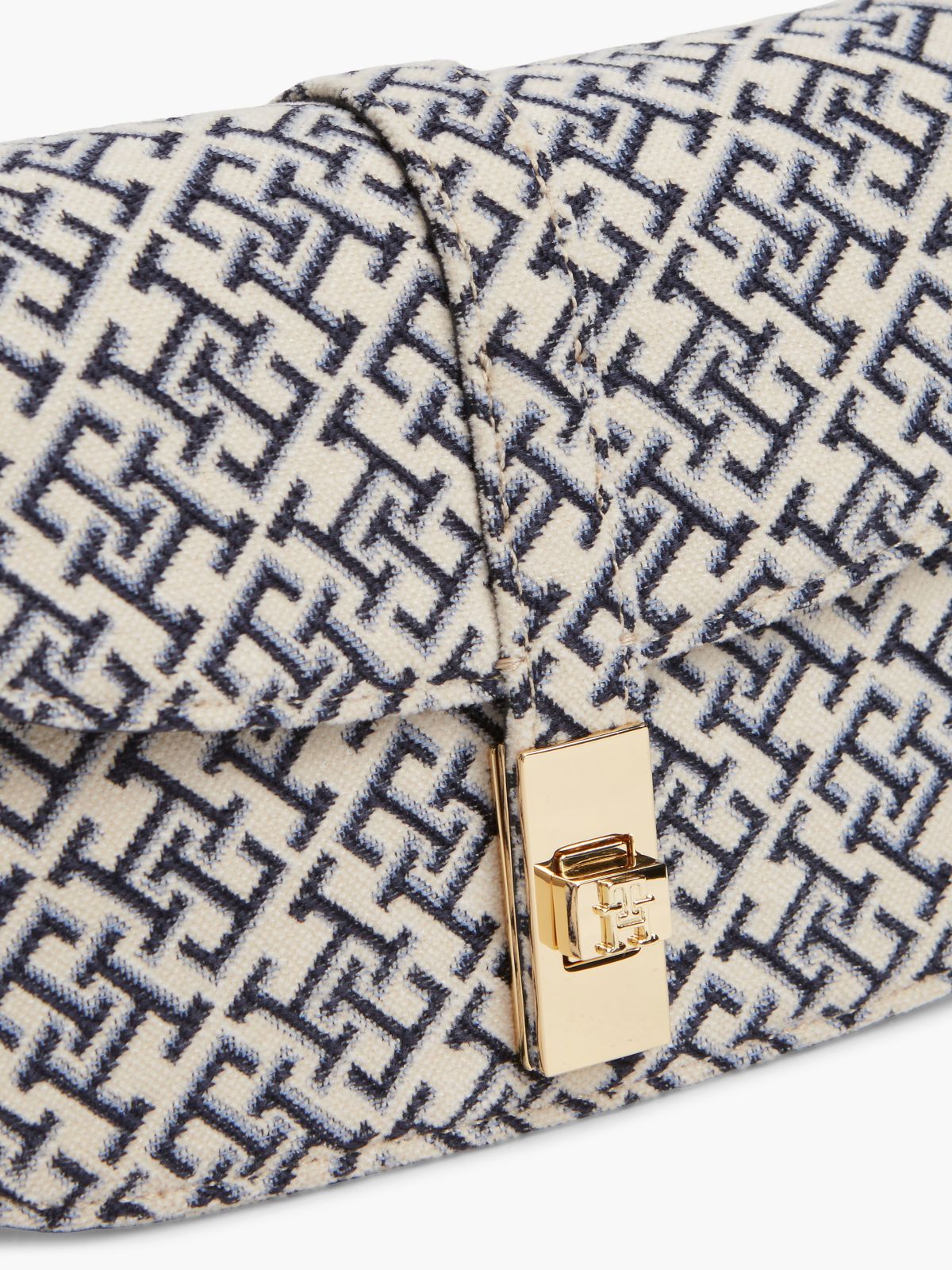 Jacquard Monogram Turnlock Crossbody — Space Blue