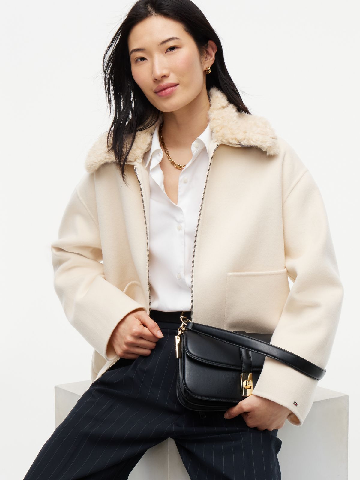 Monogram Turnlock Crossbody Bag — Black