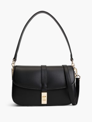 Monogram Turnlock Crossbody Bag, Black