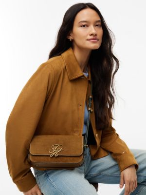 Tommy Hilfiger Script Monogram Suede Crossbody Bag — фото 2