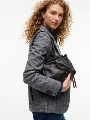Женская сумка Tommy Hilfiger Studded Leather Shoulder, цвет: Чёрный — фото 2