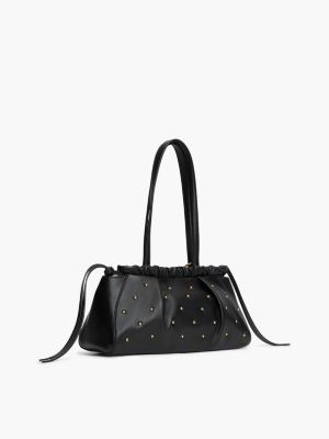 Женская сумка Tommy Hilfiger Studded Leather Shoulder, цвет: Чёрный — фото 3