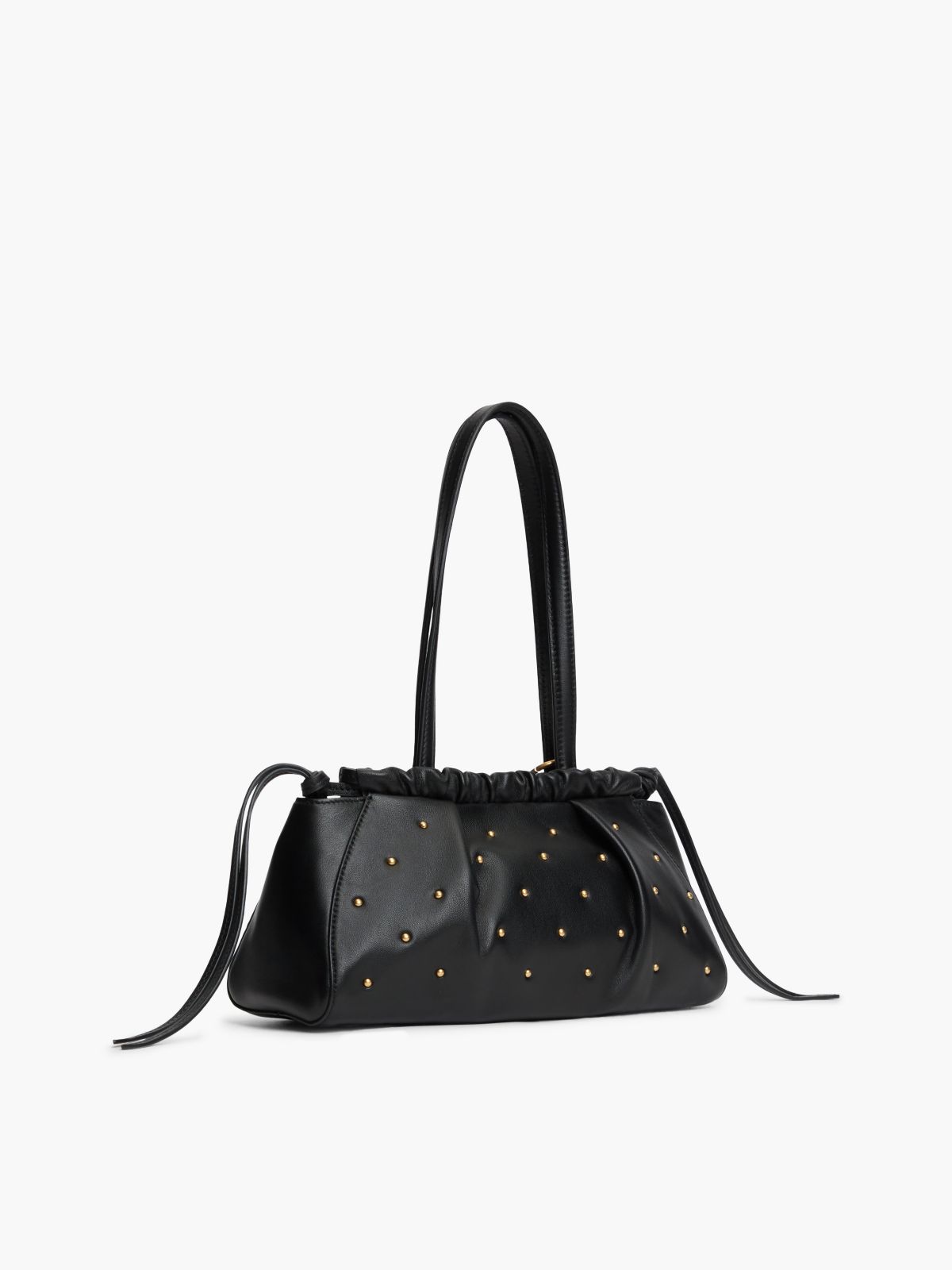 Studded Leather Shoulder Bag — Black