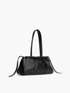Studded Leather Shoulder Bag — Black 3