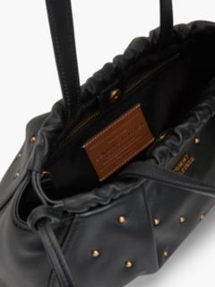Studded Leather Shoulder Bag — Black 4