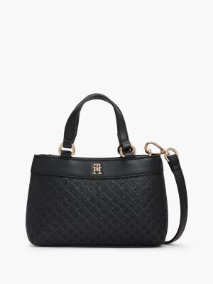 Monogram Debossed Micro Tote Bag, Black
