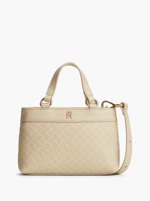 Monogram Debossed Micro Tote Bag, Light Sandalwood