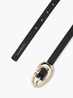 Abstract Buckle Leather Belt — Black 2