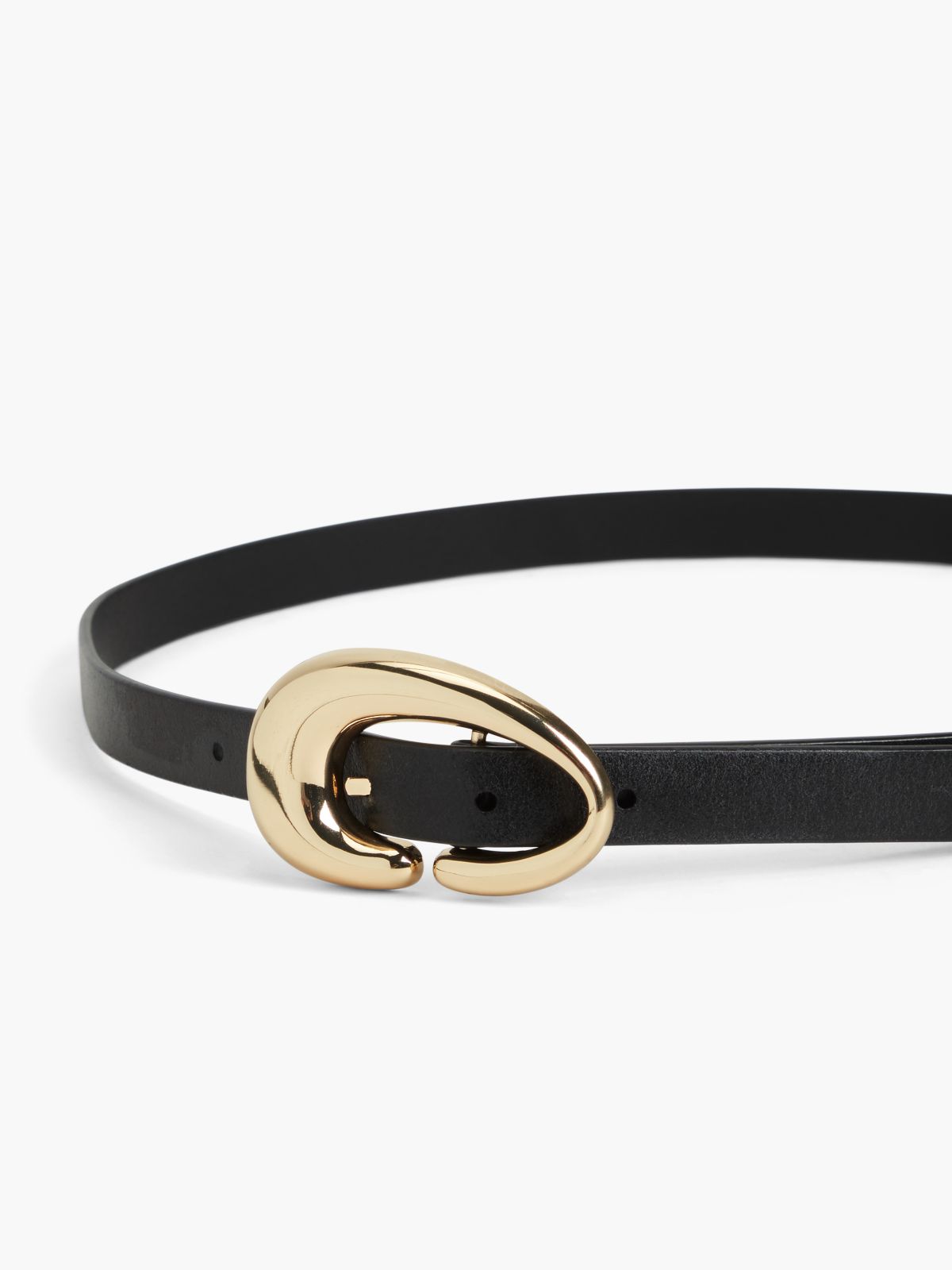 Abstract Buckle Leather Belt — Black