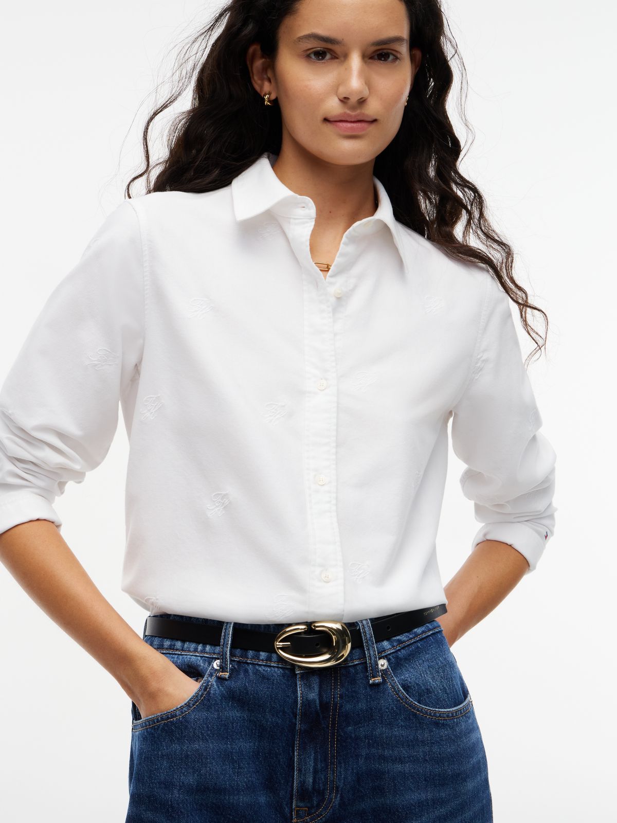 Abstract Buckle Leather Belt — Black