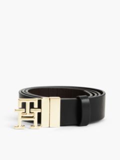 Monogram Buckle Reversible Leather Belt — Black 5