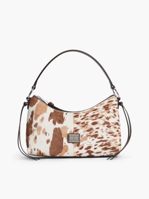 Tommy Jeans Calf Hair Shoulder Bag, Beige Cow