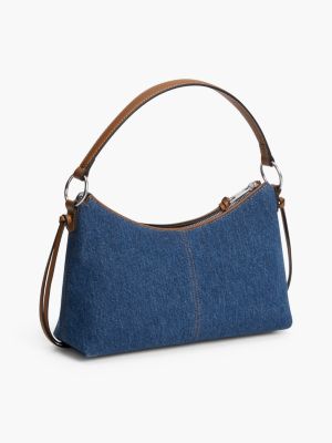 Женская сумка Tommy Jeans Denim & Leather Shoulder, цвет: Синий джинсовый — фото 3