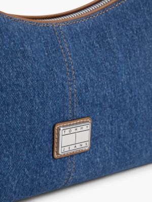 Женская сумка Tommy Jeans Denim & Leather Shoulder, цвет: Синий джинсовый — фото 4